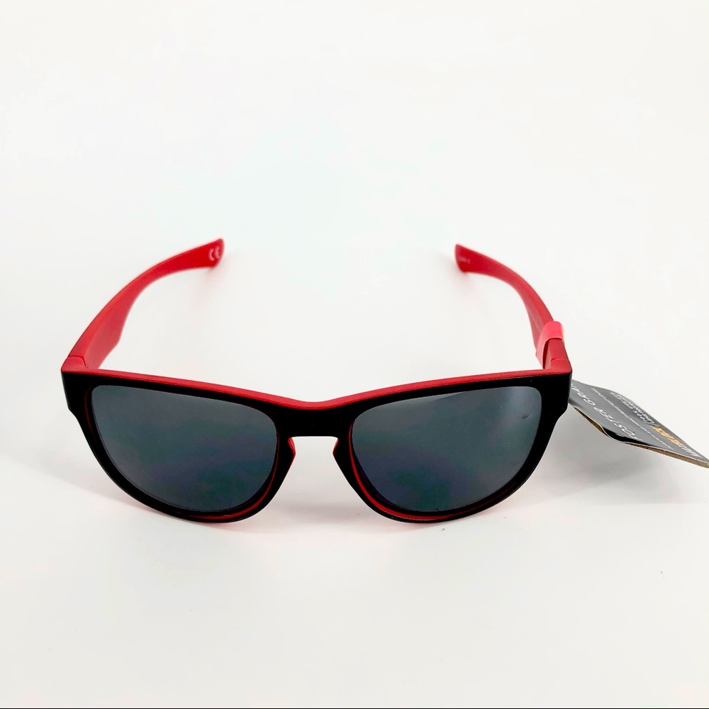 Foster Grant Rubberized Red/Black Clubmaster Scratch Impact Resistant Sunglasses
